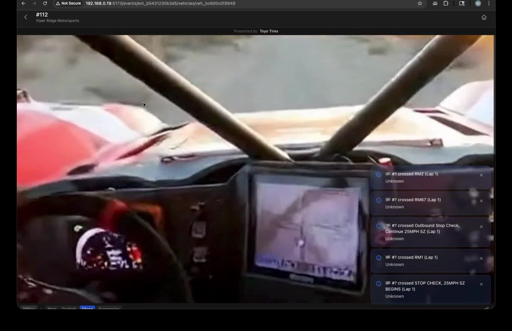 Race Link Live live broadcast view with overlays